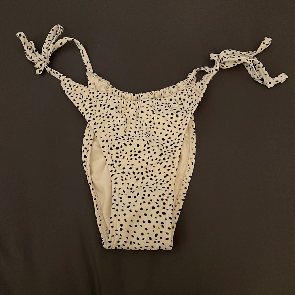 Xhilaration black and white polka-dot bikini bottoms, size M